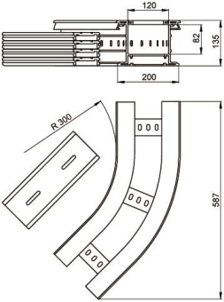 Unex Flachbogen 45  lichtgrau   67236-04 