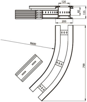 Unex Flachbogen 45  lichtgrau   67237-04 