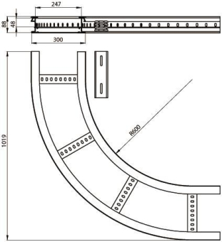 Unex Flachbogen 90  lichtgrau   67307-04 