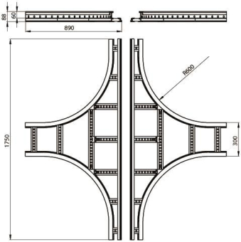 Unex Kreuzung 85x300mm R600     67309-04 