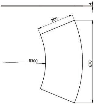 Unex Abdeckung Bogen 45  300mm  67314-04 