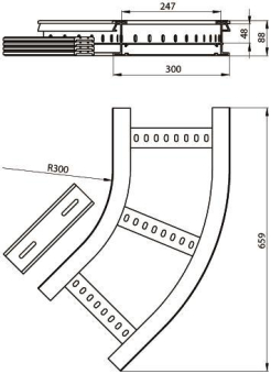 Unex Flachbogen 45  lichtgrau   67316-04 