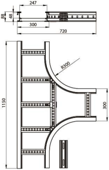 Unex T-Stück lichtgrau          67318-04 