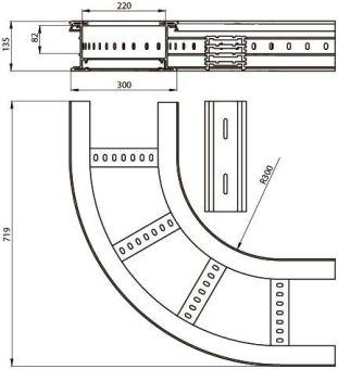 Unex Flachbogen 90  lichtgrau   67326-04 