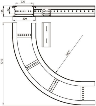 Unex Flachbogen 90  lichtgrau   67327-04 