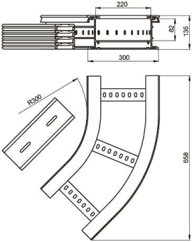 Unex Flachbogen 45  lichtgrau   67336-04 