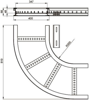 Unex Flachbogen 90  lichtgrau   67406-04 