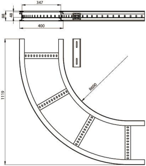 Unex Flachbogen 90  lichtgrau   67407-04 