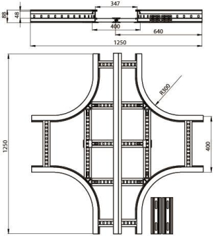 Unex Kreuzung 85x400mm R300     67408-04 