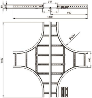 Unex Kreuzung 85x400mm R600     67409-04 