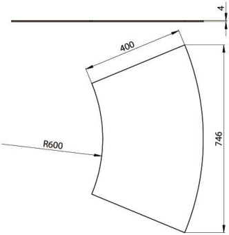 Unex Abdeckung Bogen 45  400mm  67415-04 
