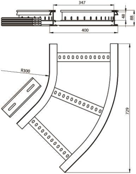 Unex Flachbogen 45  lichtgrau   67416-04 