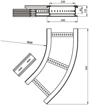 Unex Flachbogen 45  lichtgrau   67437-04 