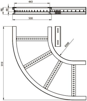 Unex Flachbogen 90  lichtgrau   67506-04 