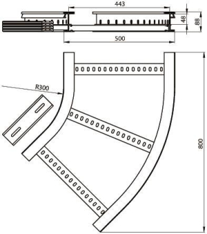 Unex Flachbogen 45  lichtgrau   67516-04 