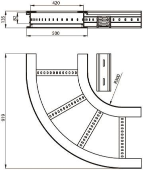 Unex Flachbogen 90  lichtgrau   67526-04 