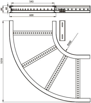 Unex Flachbogen 90  lichtgrau   67606-04 