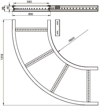 Unex Flachbogen 90  lichtgrau   67607-04 