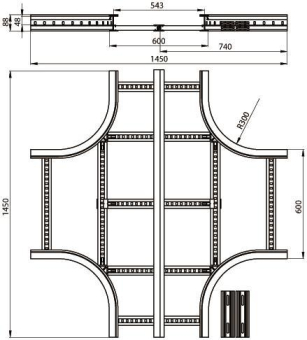 Unex Kreuzung 85x600mm R300     67608-04 