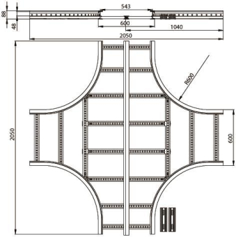 Unex Kreuzung 85x600mm R600     67609-04 