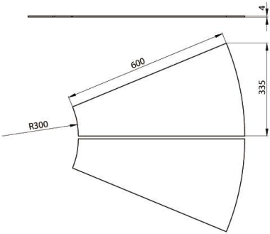 Unex Abdeckung Bogen 45  600mm  67614-04 