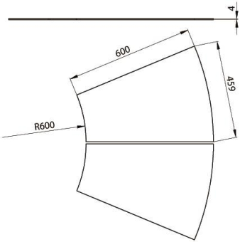 Unex Abdeckung Bogen 45  600mm  67615-04 