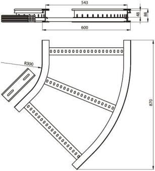 Unex Flachbogen 45  lichtgrau   67616-04 