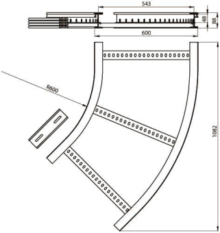 Unex Flachbogen 45  lichtgrau   67617-04 
