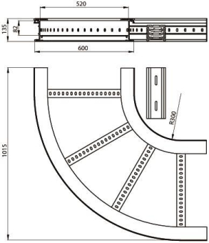 Unex Flachbogen 90  lichtgrau   67626-04 