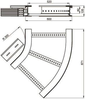 Unex Flachbogen 45  lichtgrau   67636-04 