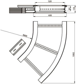 Unex Flachbogen 45  lichtgrau   67637-04 