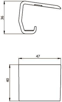 Unex Deckelklemme achatgrau     67845-48 