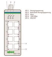 WAGO 852-1102 Industrial-Switch,8 Ports 