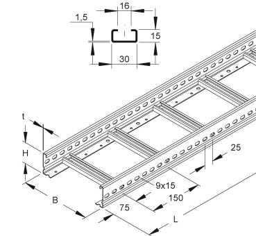 NIED Kabelleiter                KL60.315 