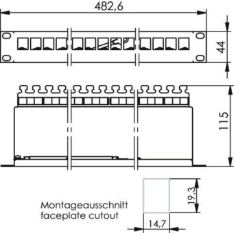TG 19" Modulträger 1 HE      J02023A0033 