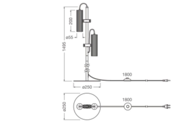 Ledvance Decor Drums Floor 2XGU10 Black 