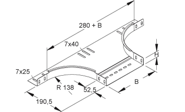 Niedax Anbau T-Stück 35x152mm RTA 35.150 