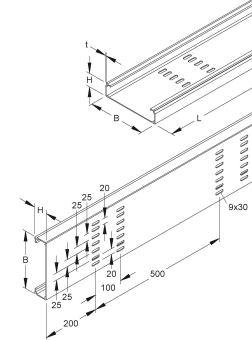 NIED GFK-Kabelrinne,        KPL 50.150/6 