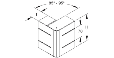 Niedax GK-Außeneck 90° GKAV 133-78T70 VW 
