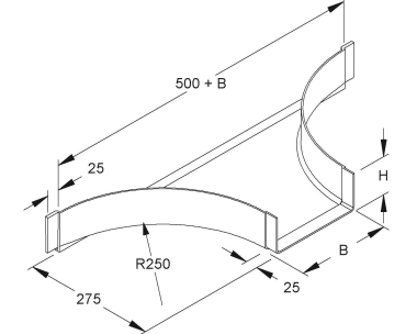 Niedax GFK-Anbau T-Stück     KKST 80.100 