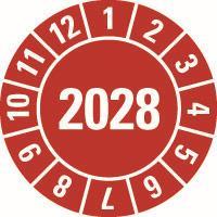 HEIN 188602 Prüfplakette 2028 rot Folie 