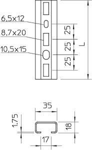 OBO CMS3518P2000FT Profilschiene gelocht 