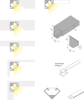 Hera LED Eckprofil 10mm 45°  61500031301 