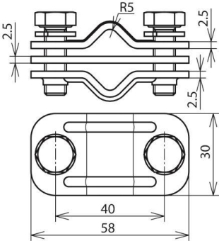 DEHN UNI-       UTK 200 2X10 FL30 ZP V2A 