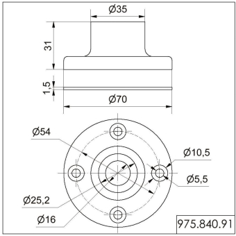 Werma Fuß f.Rohr D25mm          97584091 