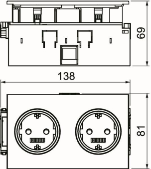 OBO BRK 2STD rws Steckdose SIGNA IN 2f 