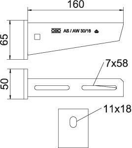 OBO AW 30 16 FT Wand-u.Stielausleger m. 