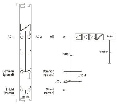 WAGO 750-556 2-Kanal-Analogausgang,DC 