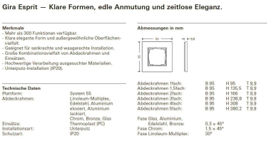 GIRA 021112 Abdeckrahmen 1fach Esprit 