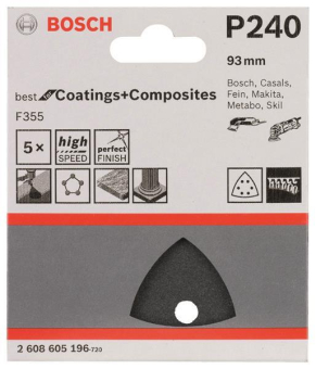 Bosch 5Schleifblatt F355 93mm 2608605196 